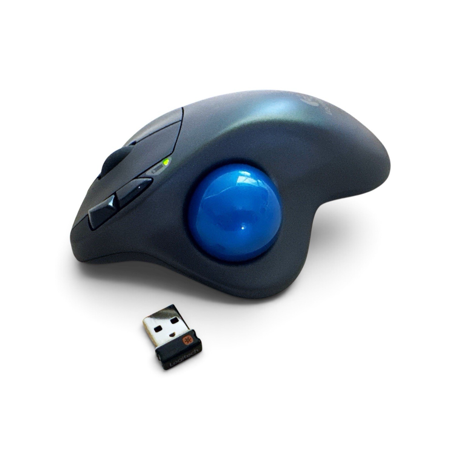 Logitech M570 Wireless Trackball Mouse Ergonomic Blue Ball w/USB Recvr ~ Tested