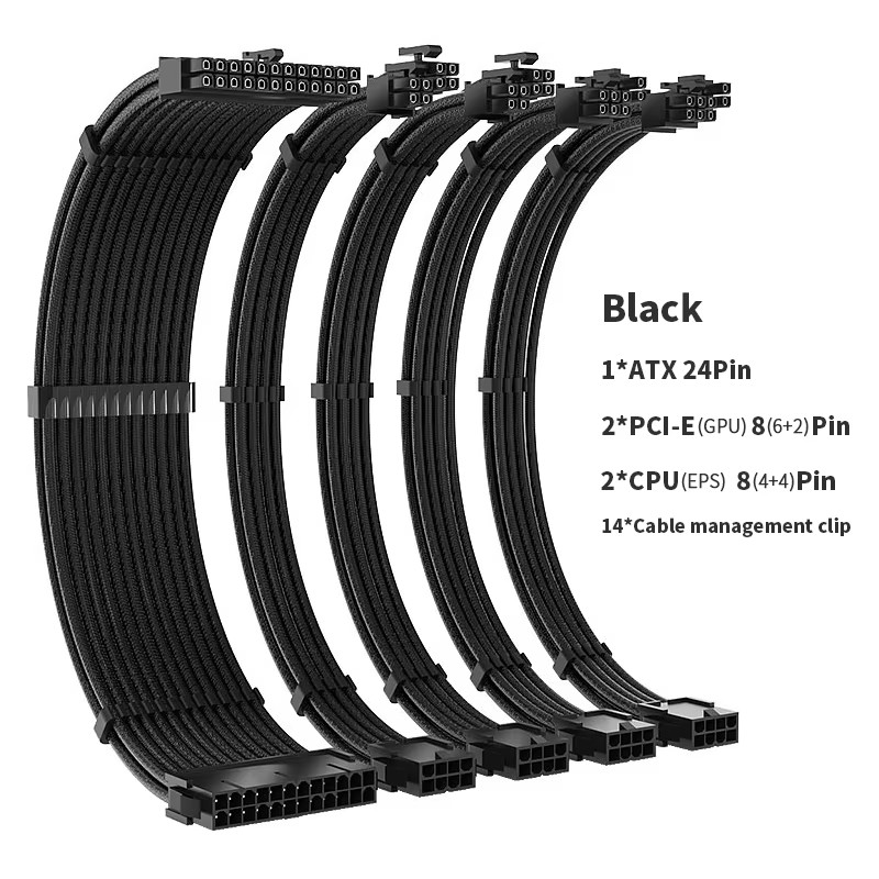 TEUCER TC-35 Series PSU Extension Cable Kit Solid Color Cable Solid Combo 350mm 