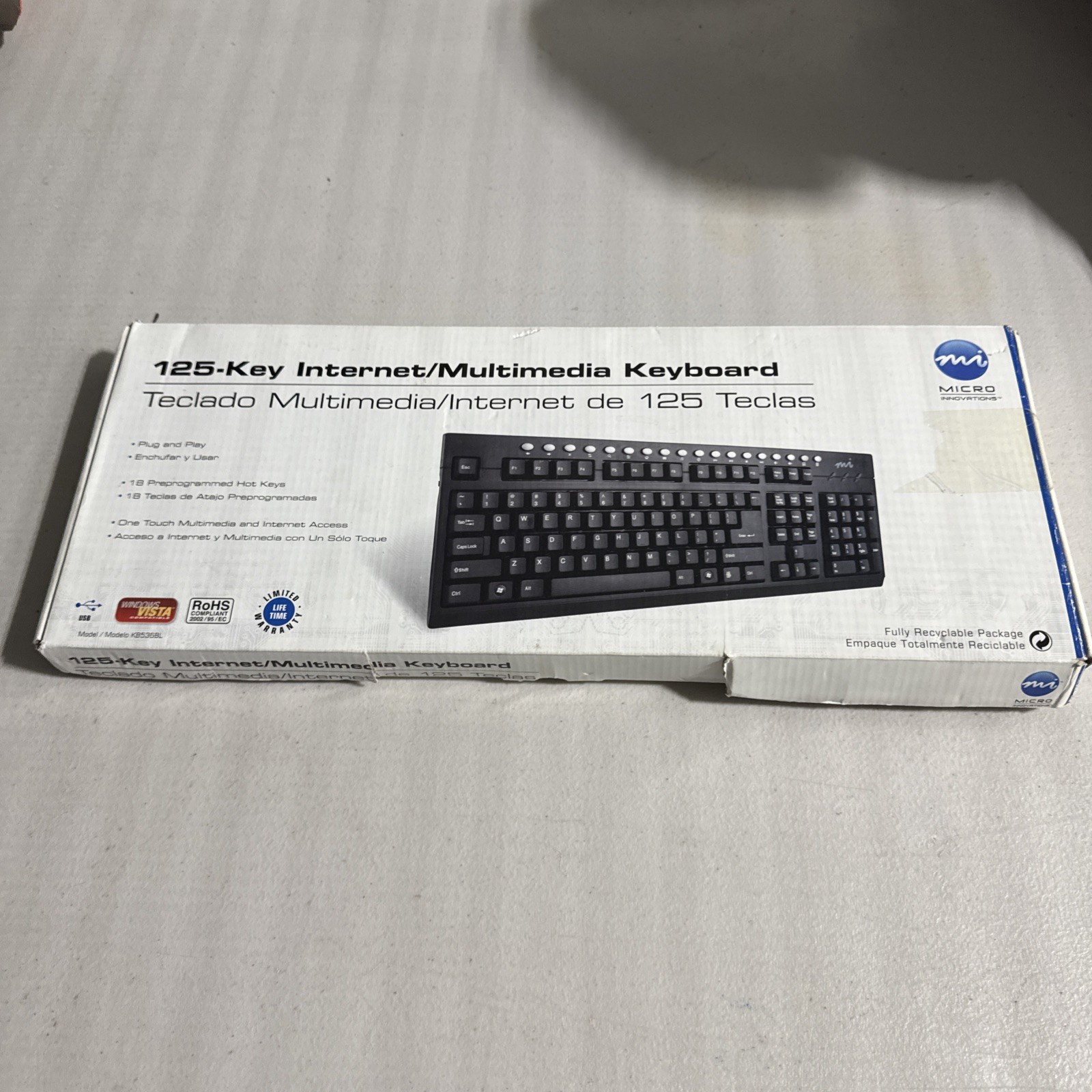 125 Key Micro Innovations Internet Keyboard