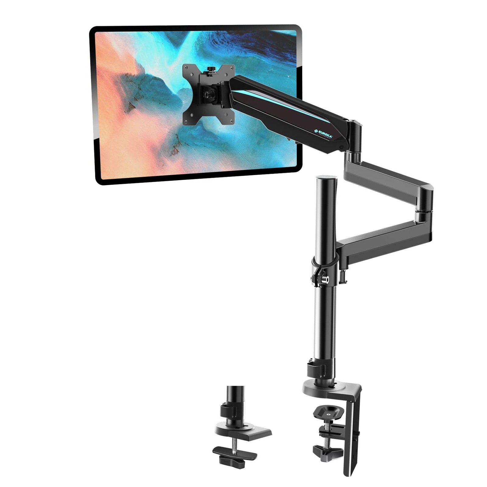 EUREKA Single Monitor Desk Mount Gas Spring Arm for 13-32 Inch Screen VESA Stand