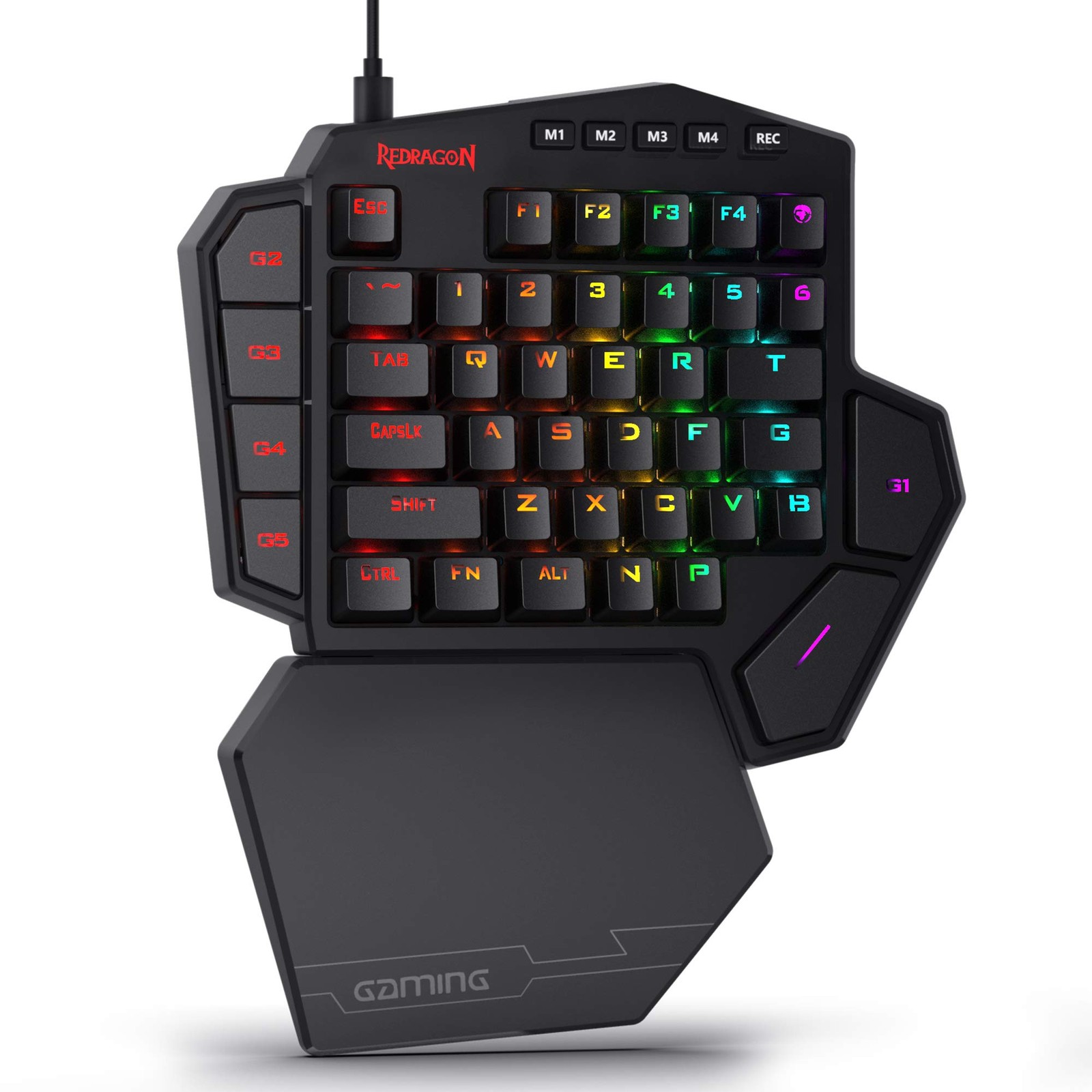 Redragon K585 DITI One-Handed RGB Mechanical Gaming Keyboard, 42 Keys Type-C Pro