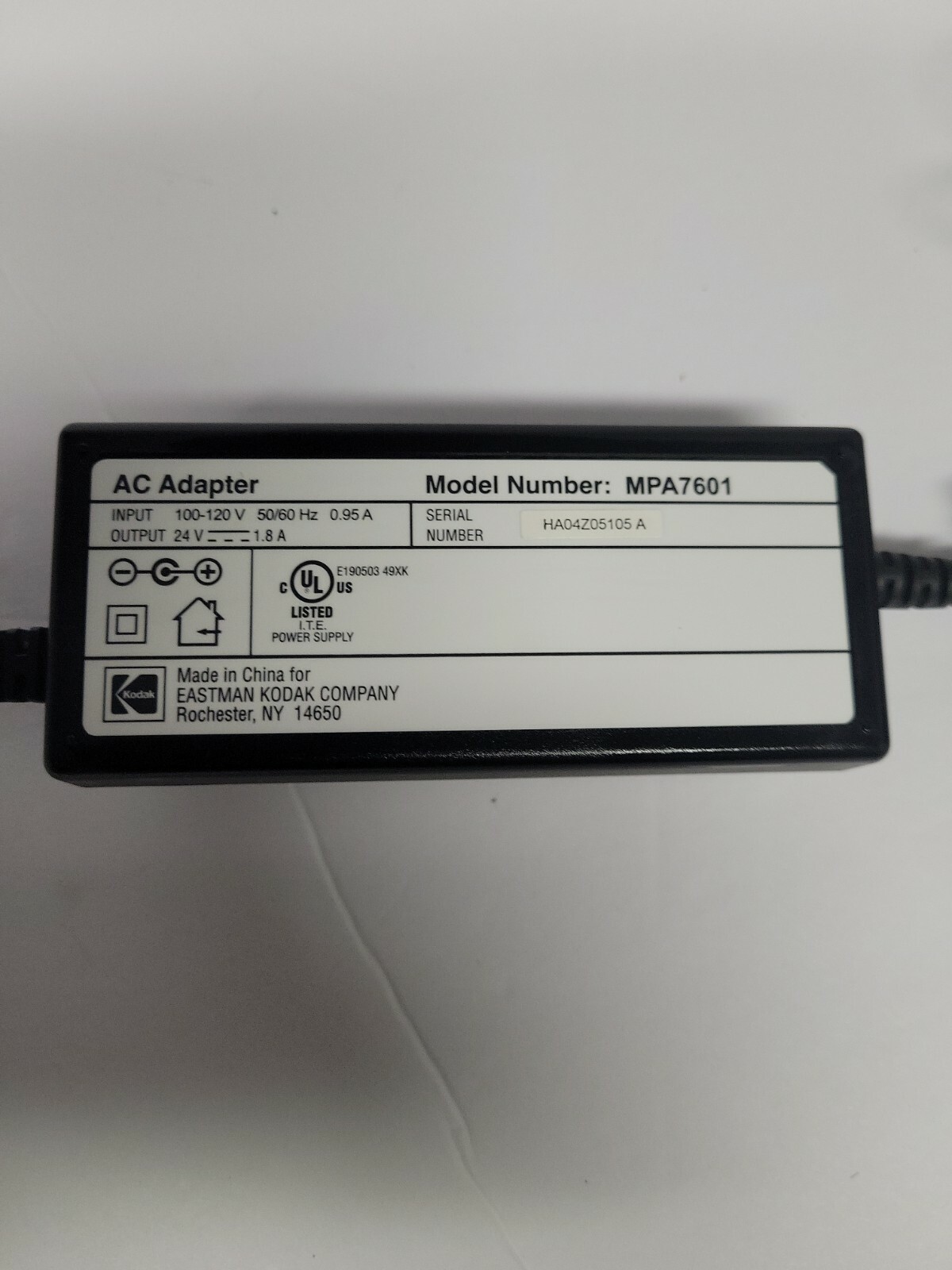 Eastman Kodak Model MPA7601 OEM AC Adapter 24V 1.8A Genuine Original