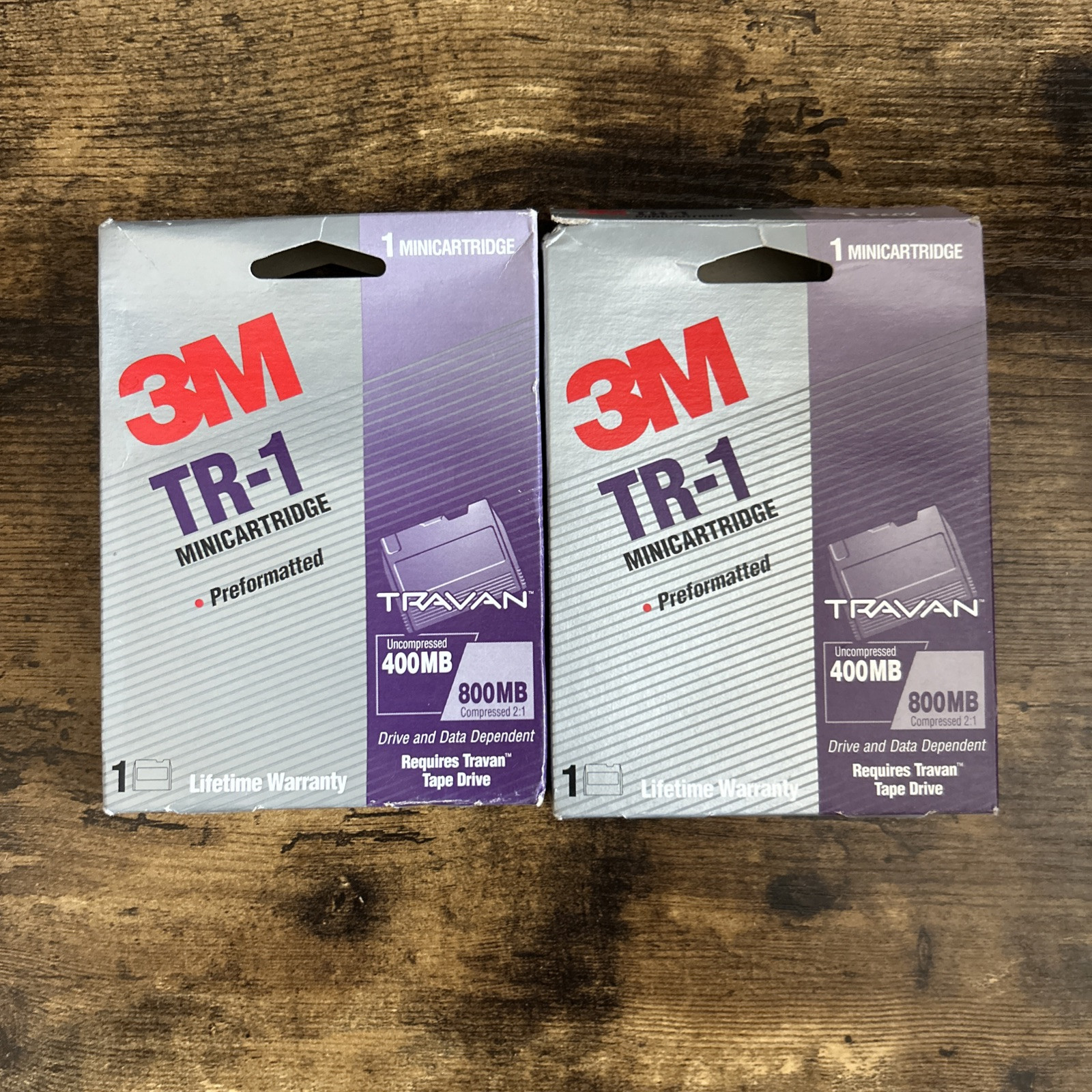 2 X 3M TR-1 Travan Mini Cartridge Pre-formatted 400/800MB