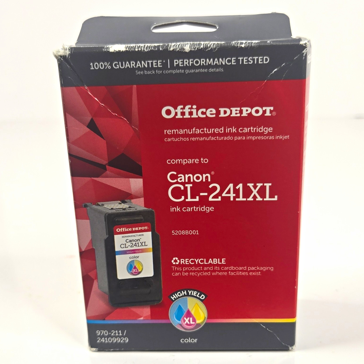 Office Depot Ink High-Yield Tricolor Ink Comparable To Canon CL-241XL Sealed