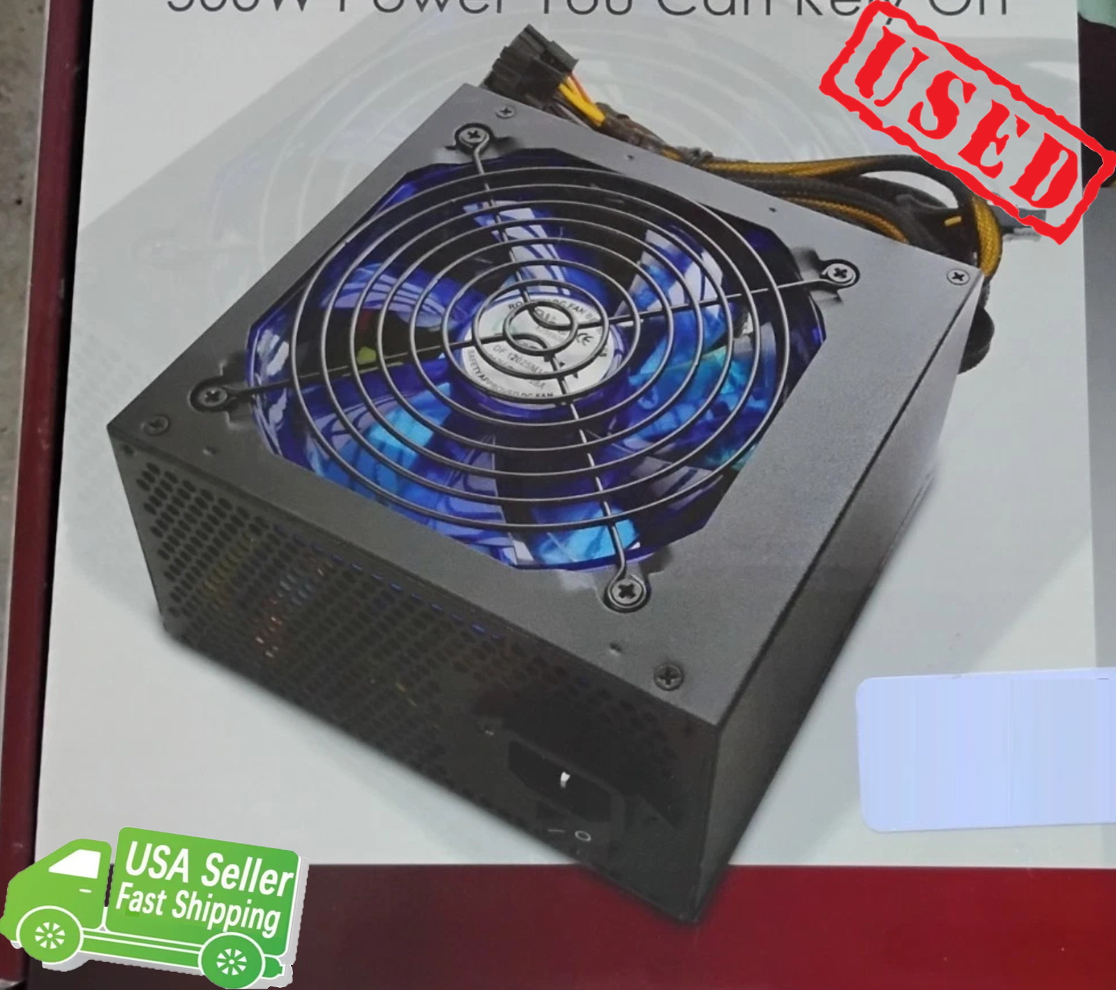 APEVIA Java Power 500W ATX PSU WIN-500XSPX Blue Fan Sleeved Cables