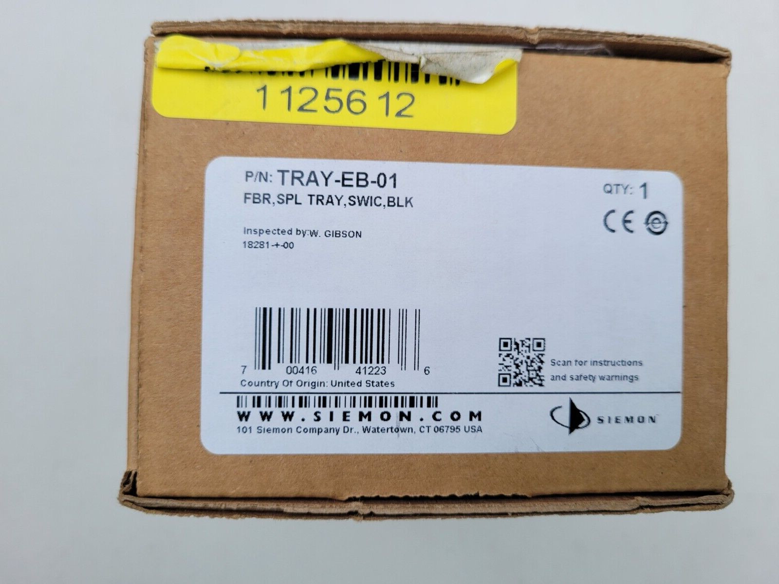 BRAND NEW Siemon Fiber Splice Tray Part Tray-EB-01 Black
