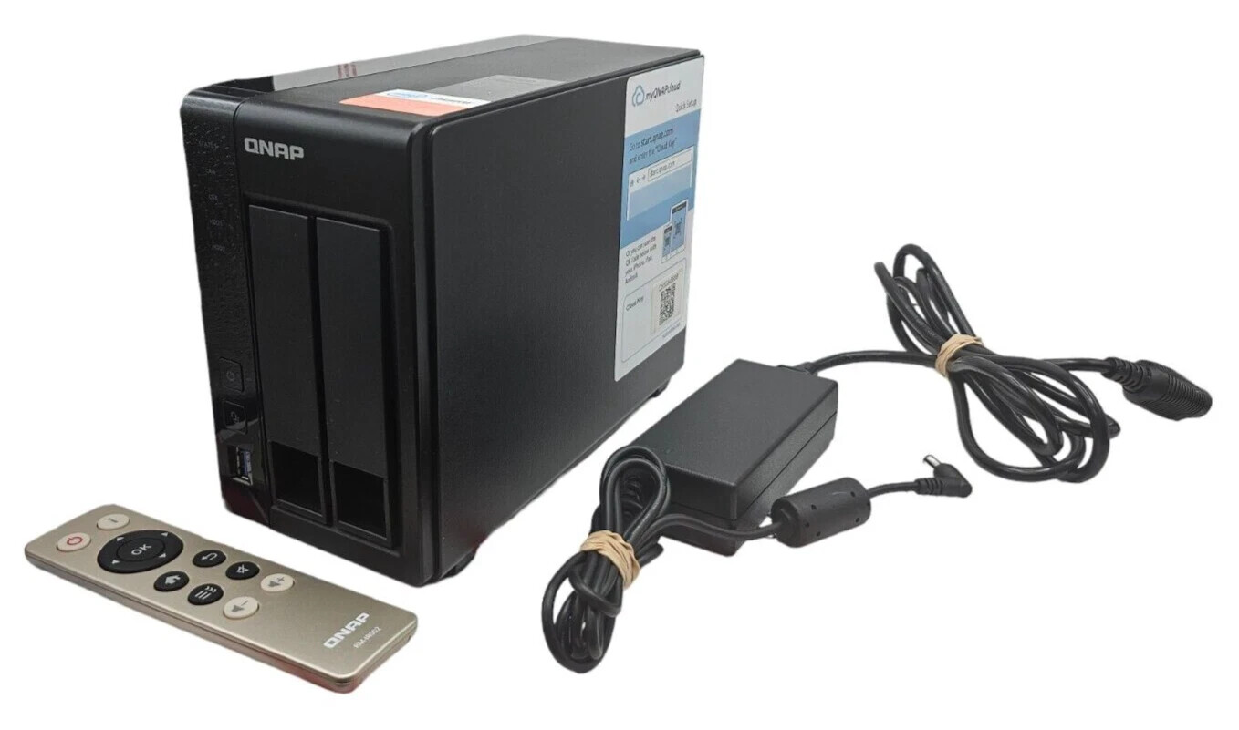 QNAP TS-251+ 2GB System Memory 2-Bay NAS - TESTED w/ AC ADAPTER + REMOTE