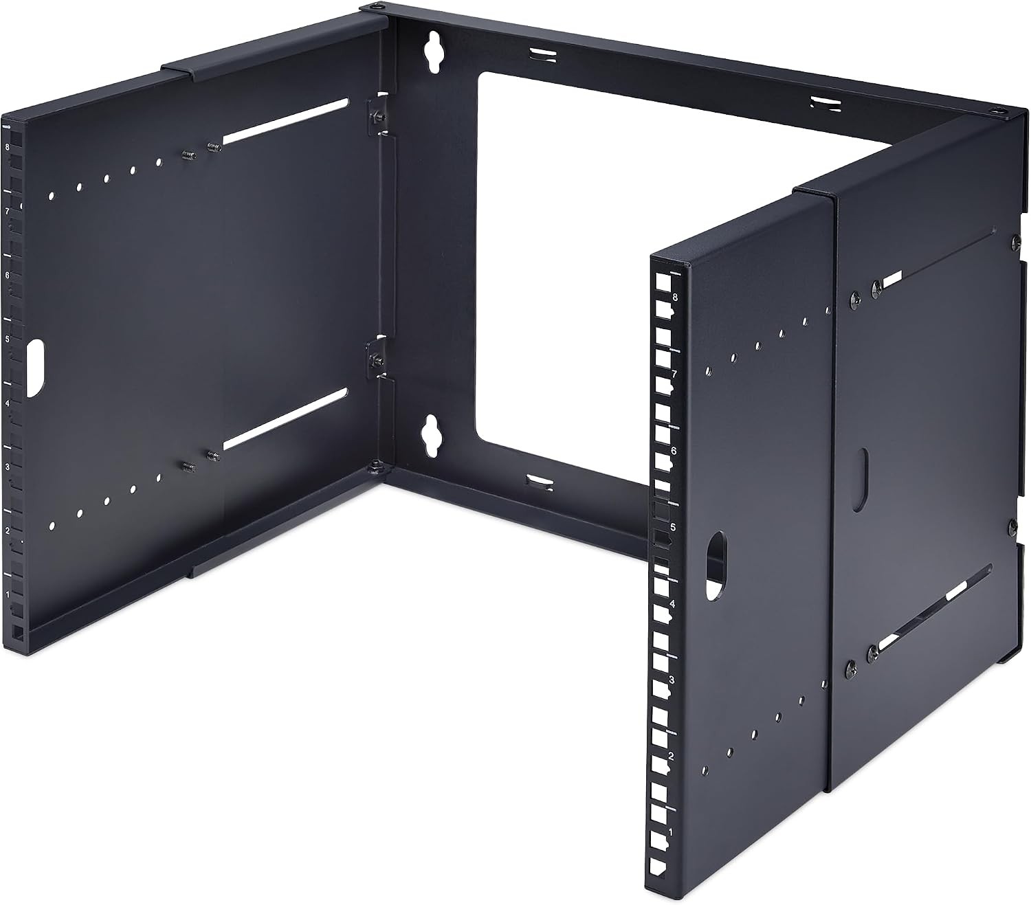 2-Post 8U Wall Mounted Rack Adjustable Depth up to 16in for 19-inch