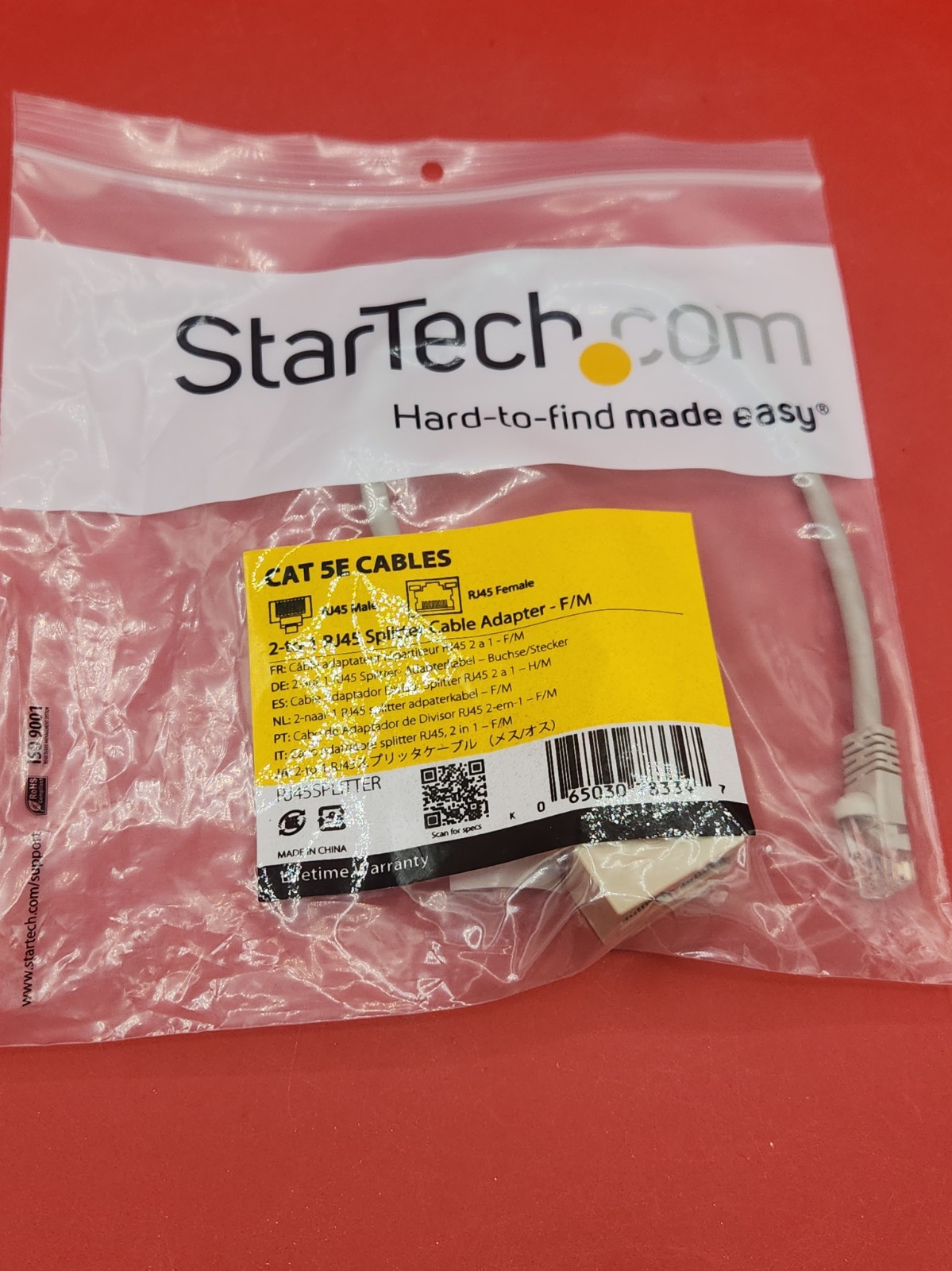  StarTech.com 2-to-1 RJ45 Splitter Cable Adapter - F/M Cat 5E