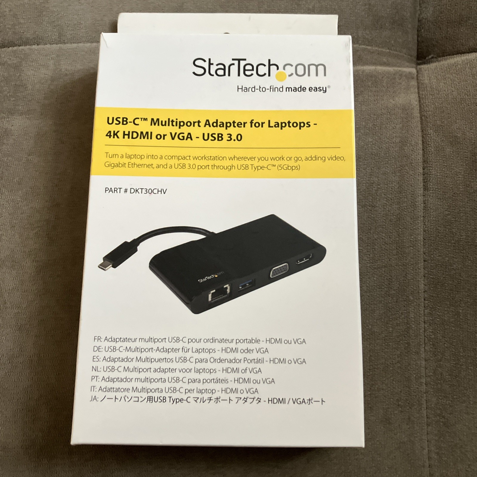 T StarTech.com USB-C  Multiport adapter for laptops-4K HDMI or VGA-USB 3.0 New