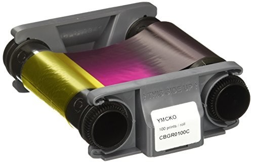 Color Ribbon for ID Card Printer, 100 Prints, YMCKO, 8 Inch High