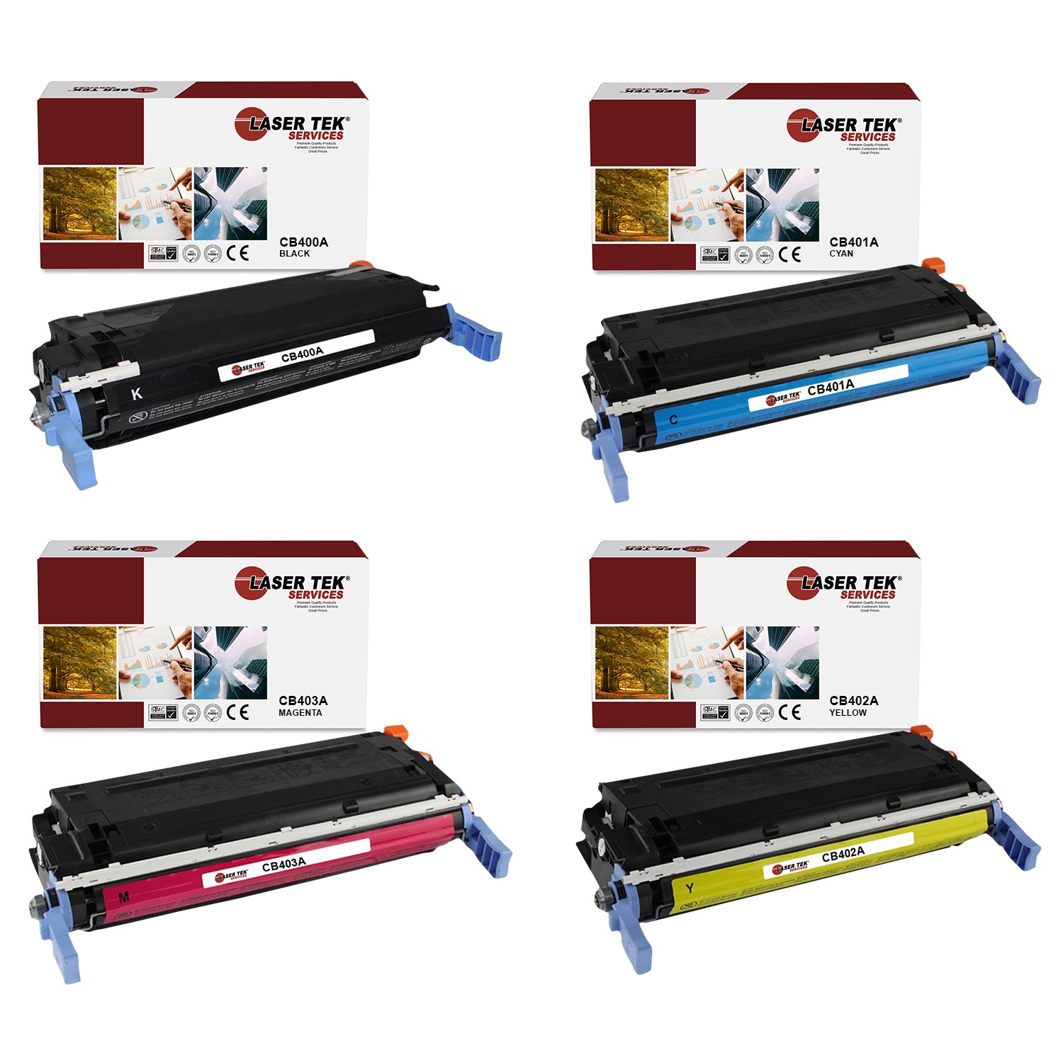 4Pk LTS 642A BCMY Compatible for HP LaserJet Enterprise CP4005 CP4005N Toner