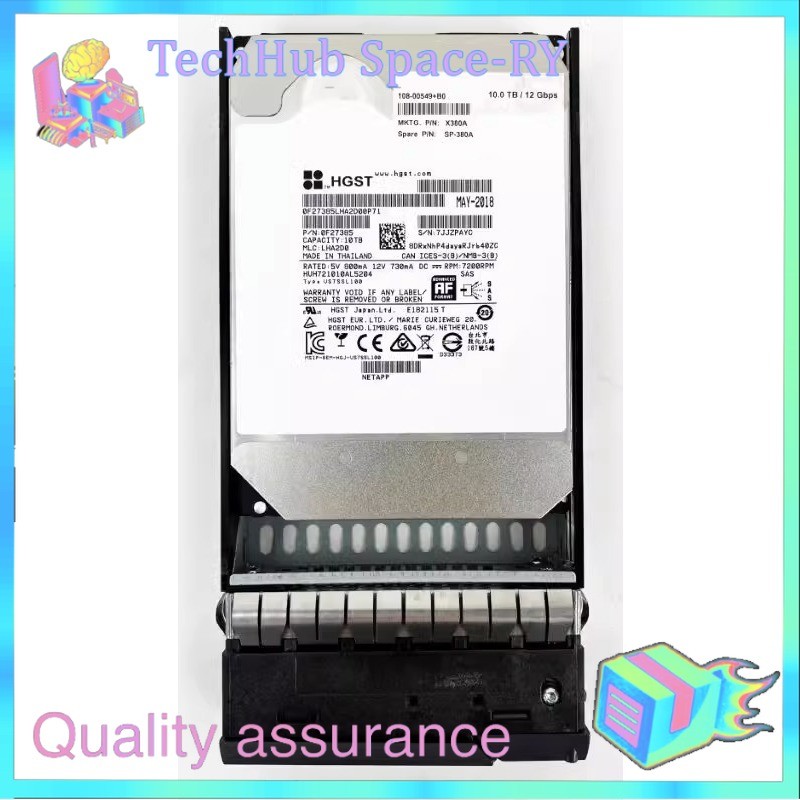 NetApp 10TB 3.5" 7.2K SAS X380A-R6 SP-380A 108-00549 Hard Drives