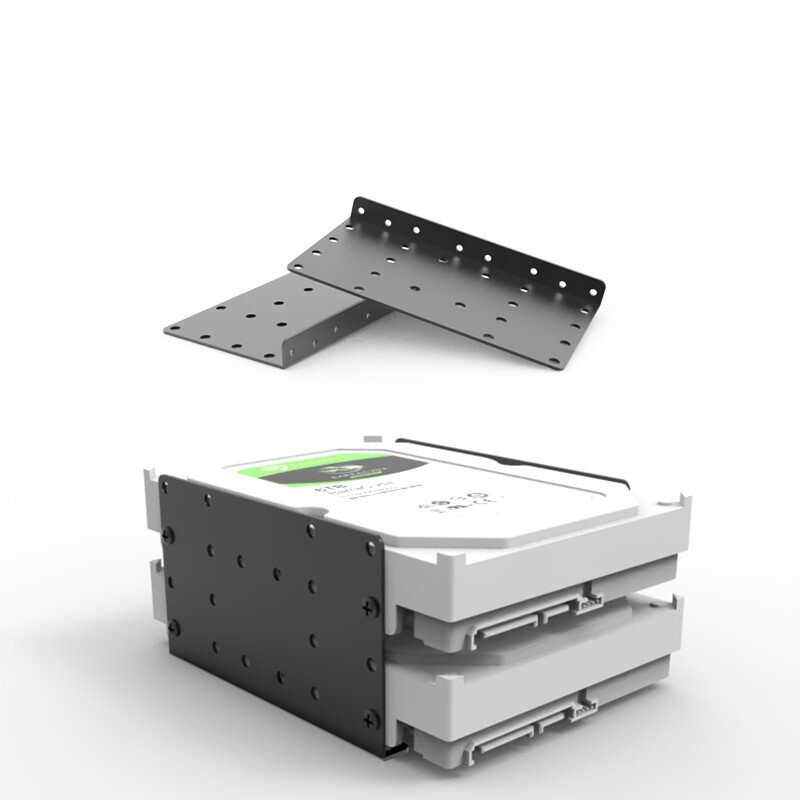2 Bay Hard Disk Rack DIY 3.5 Inch HDD Bracket Holder Box Cage Case Enclosure