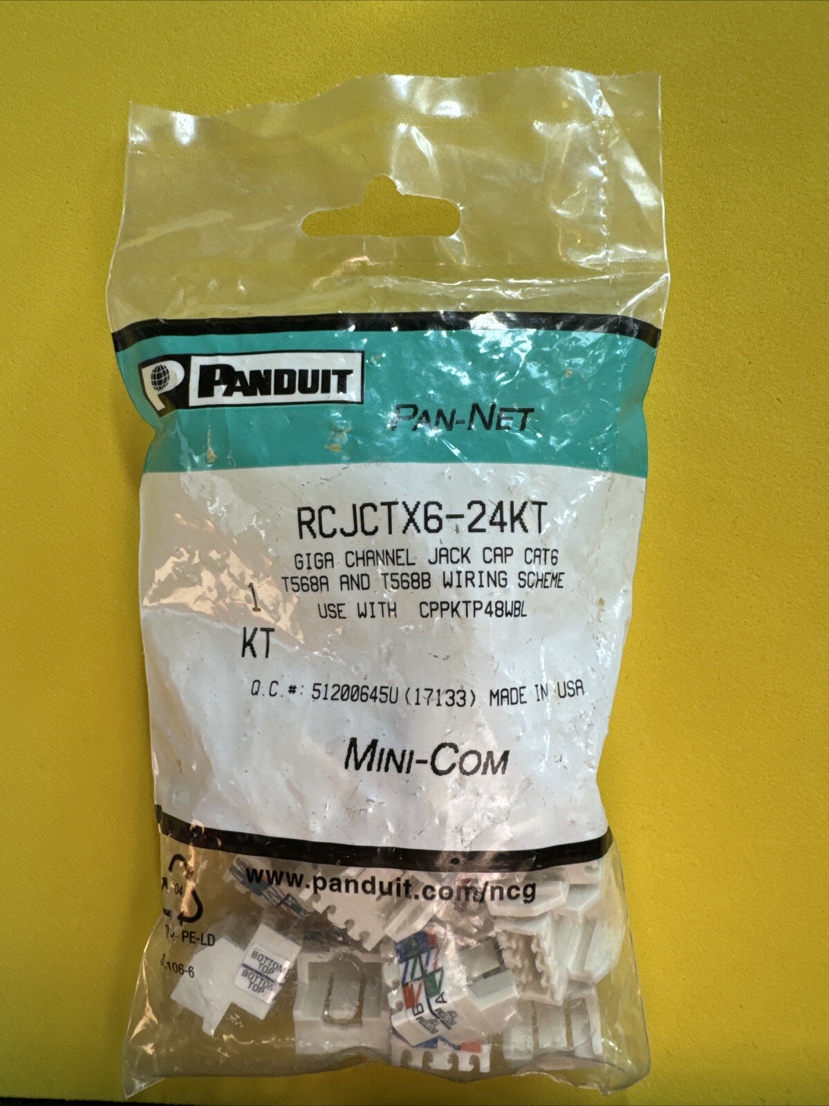 Panduit Mini-com Tx6 RCJCTX6 Giga Channel Use W/ CPPKTP48WBL(not Included) U.S.A