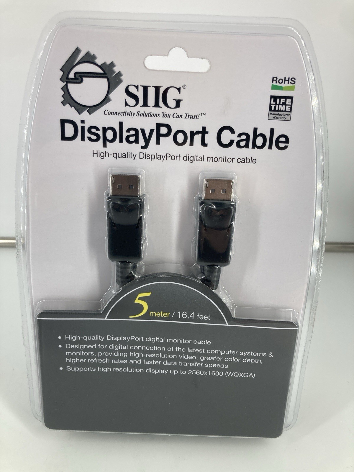 SIIG CB-DP0052-S1 DisplayPort Digital Monitor Cable, 5-Meters New N Package