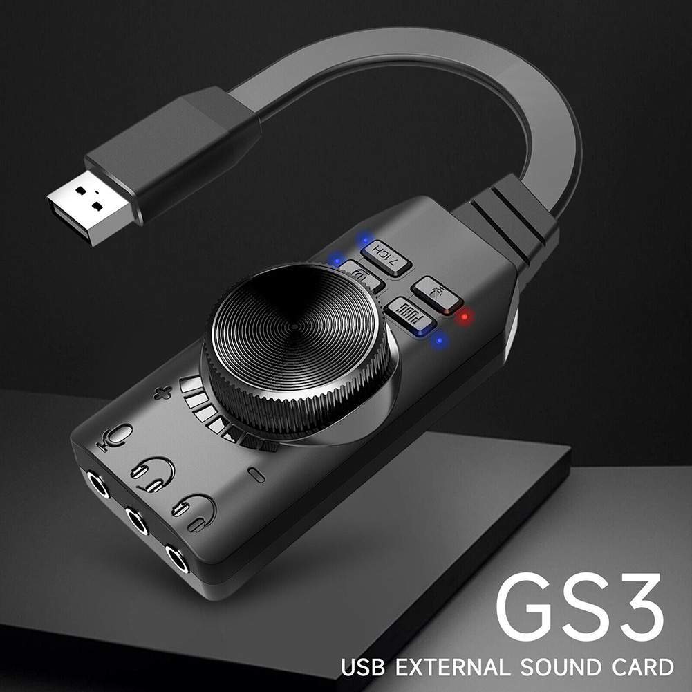 New Plextone GS3 Virtual 7.1 Channel USB Sound Card Adapter External PC Laptop