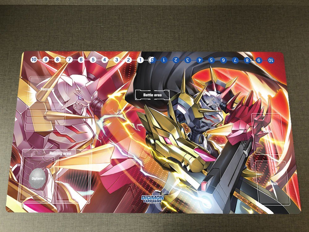 Digimon Playmat CCG DTCG TCG Mouse Pad Omegamon Alter-S Trading Card Game Mat