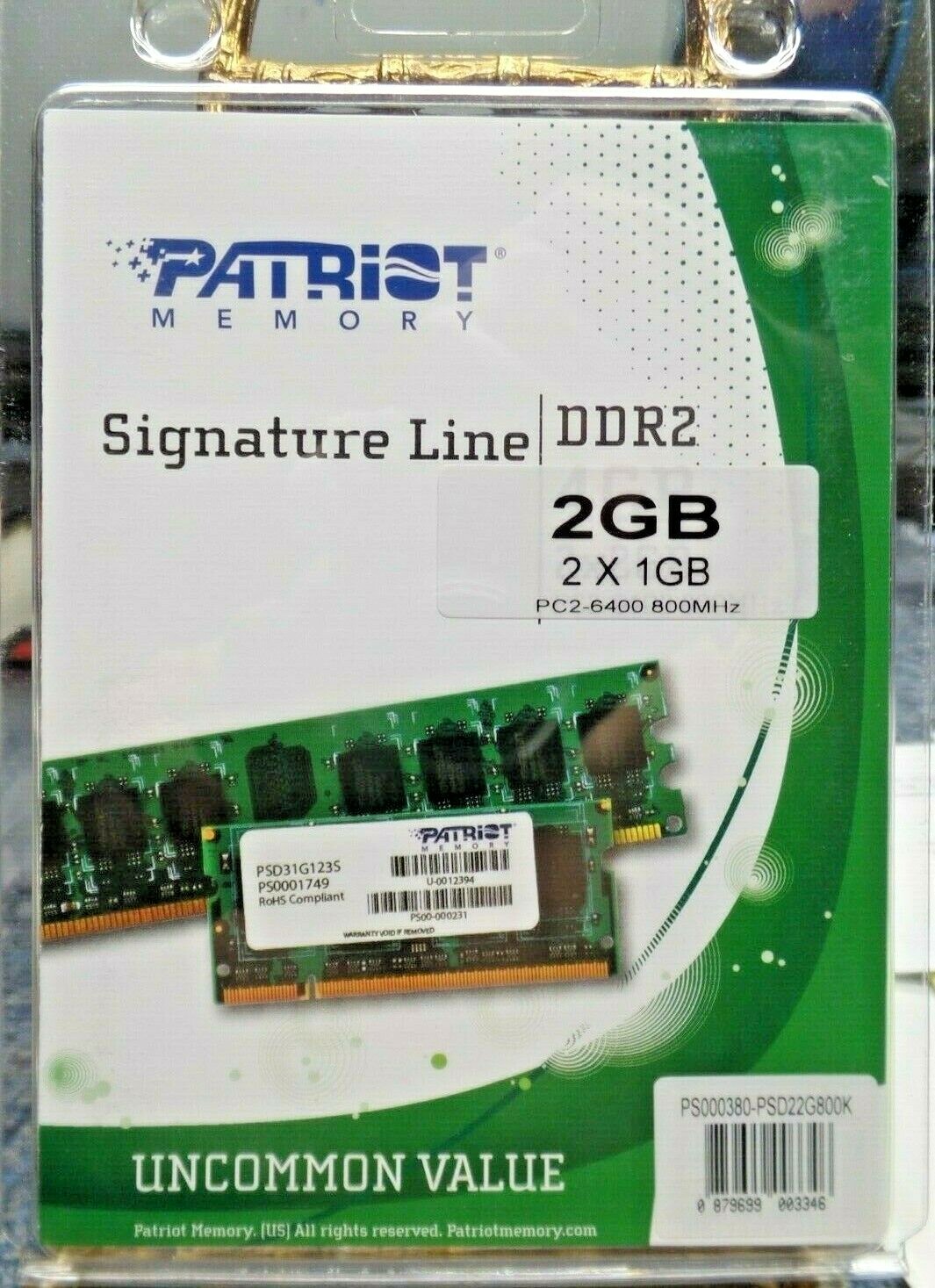 Patriot Signature Line Memory 2GB (1GB x2)  DDR2  PC2-6400 800MHz NEW IN PACKAGE