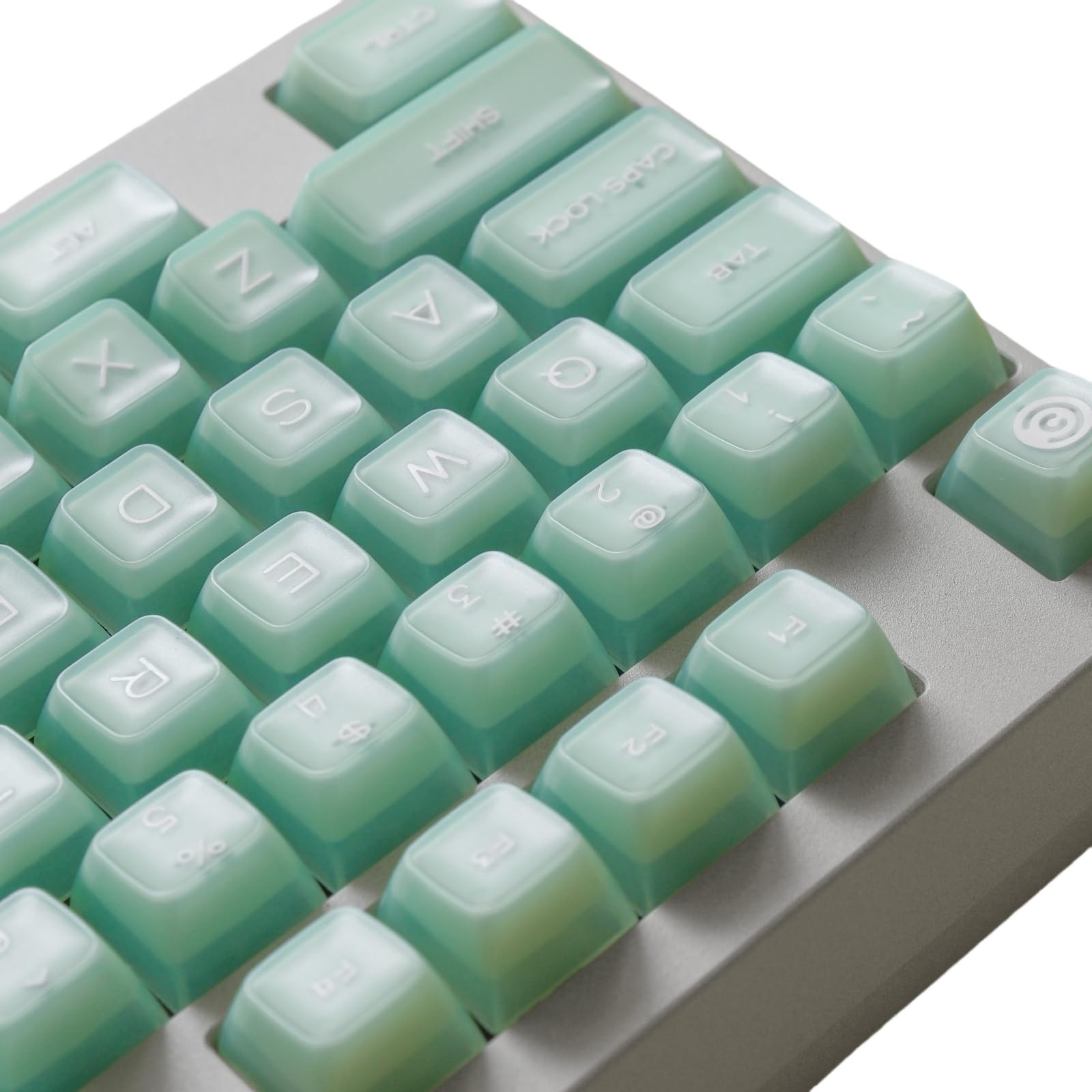ULTRAEQUIP Jade Keycaps, 160 Keys Double Shot, PBT RSA Profile, Translucent S...