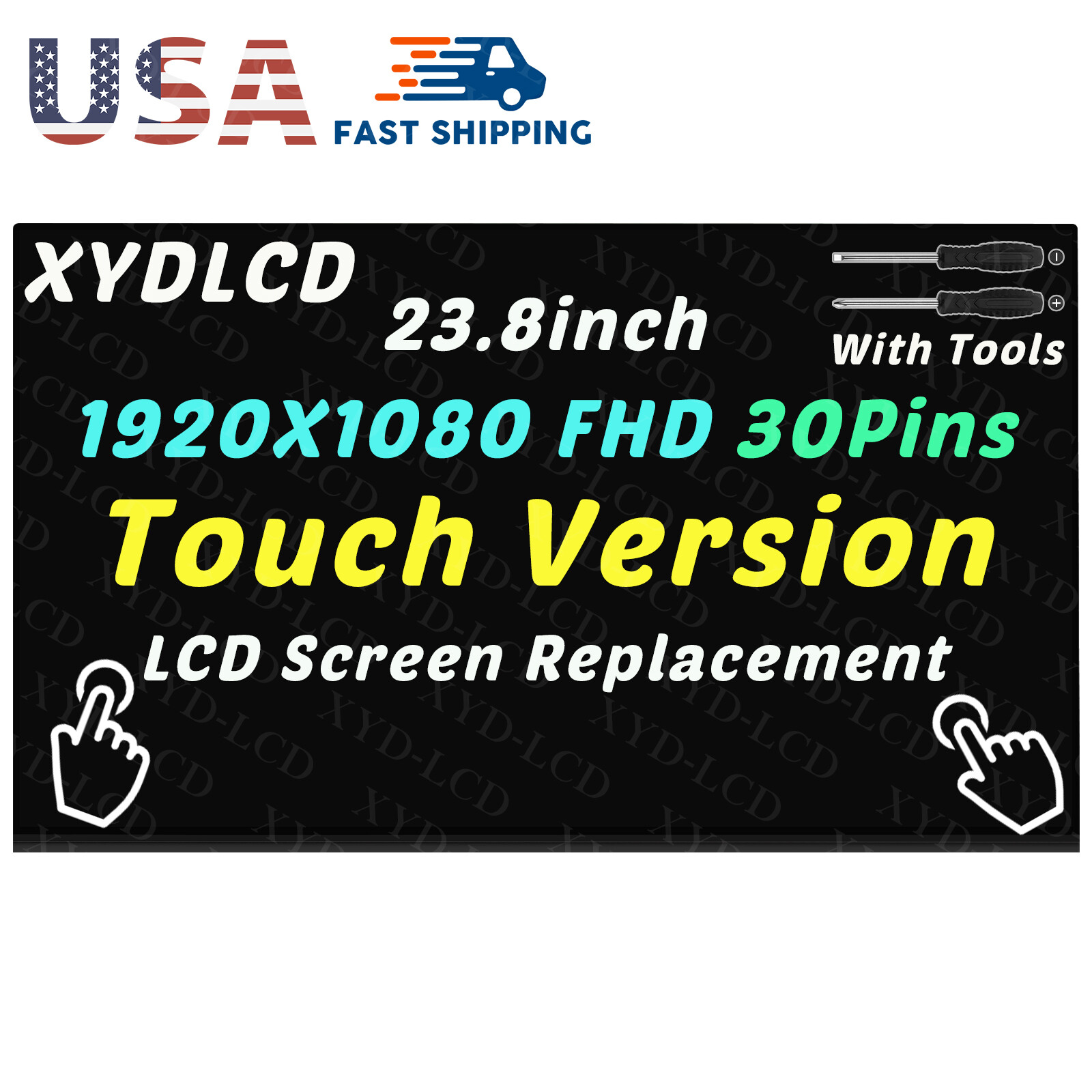 23.8in Monitor Replacement for Dell P2418HT FHD LCD Touch Screen Display D53YP