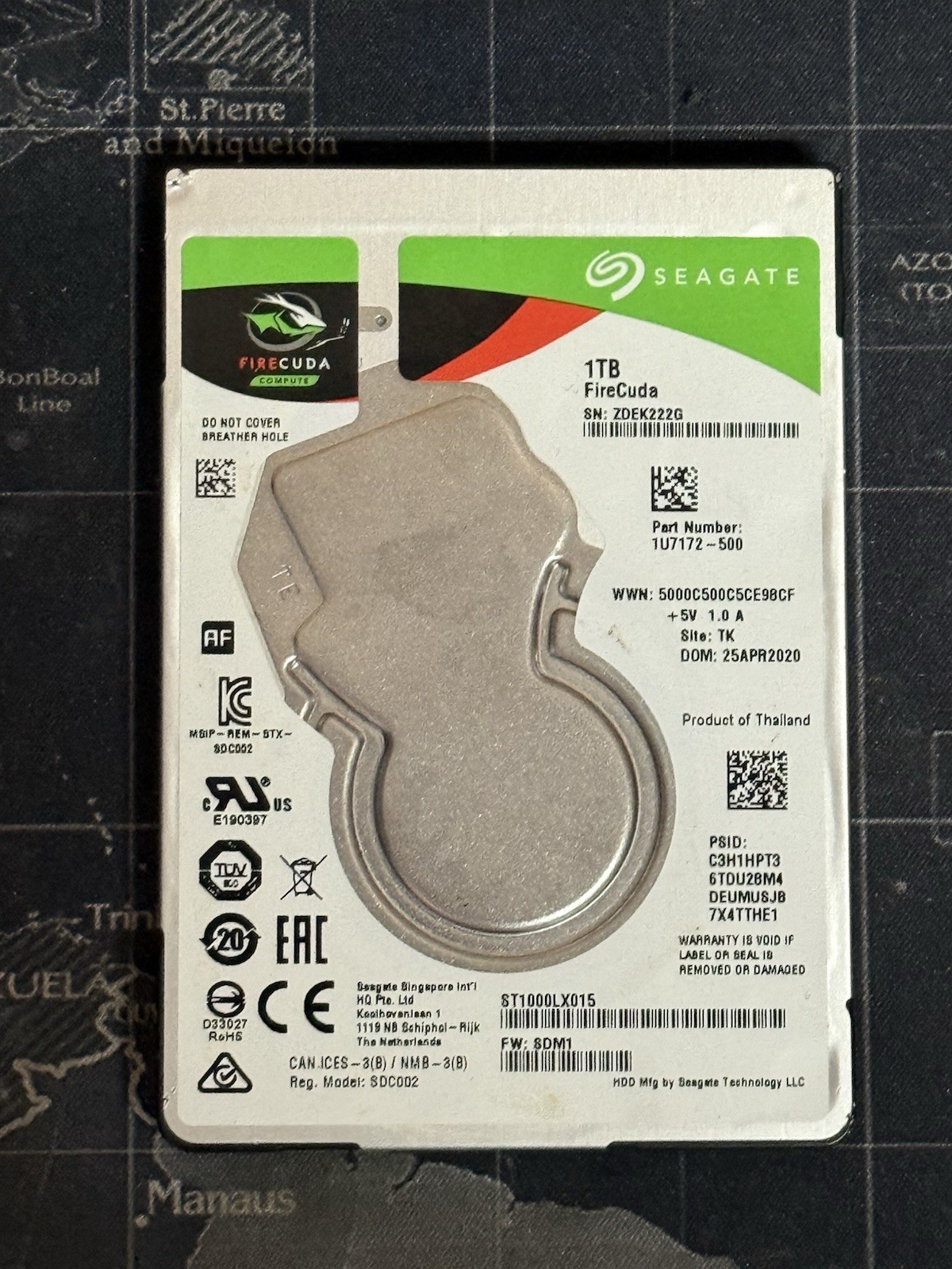 Seagate FireCuda 1TB 2.5" SSHD Hybrid Drive ST1000LX015 7mm SATA