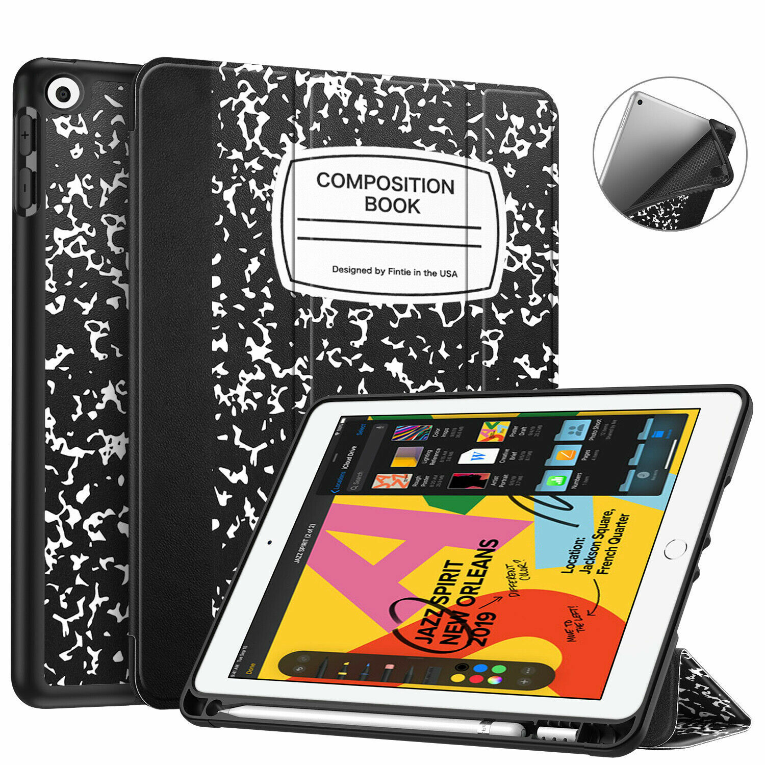 Slim Shell Case for iPad 9th Gen 10.2" 2021 Soft TPU Protective Stand Back Cover