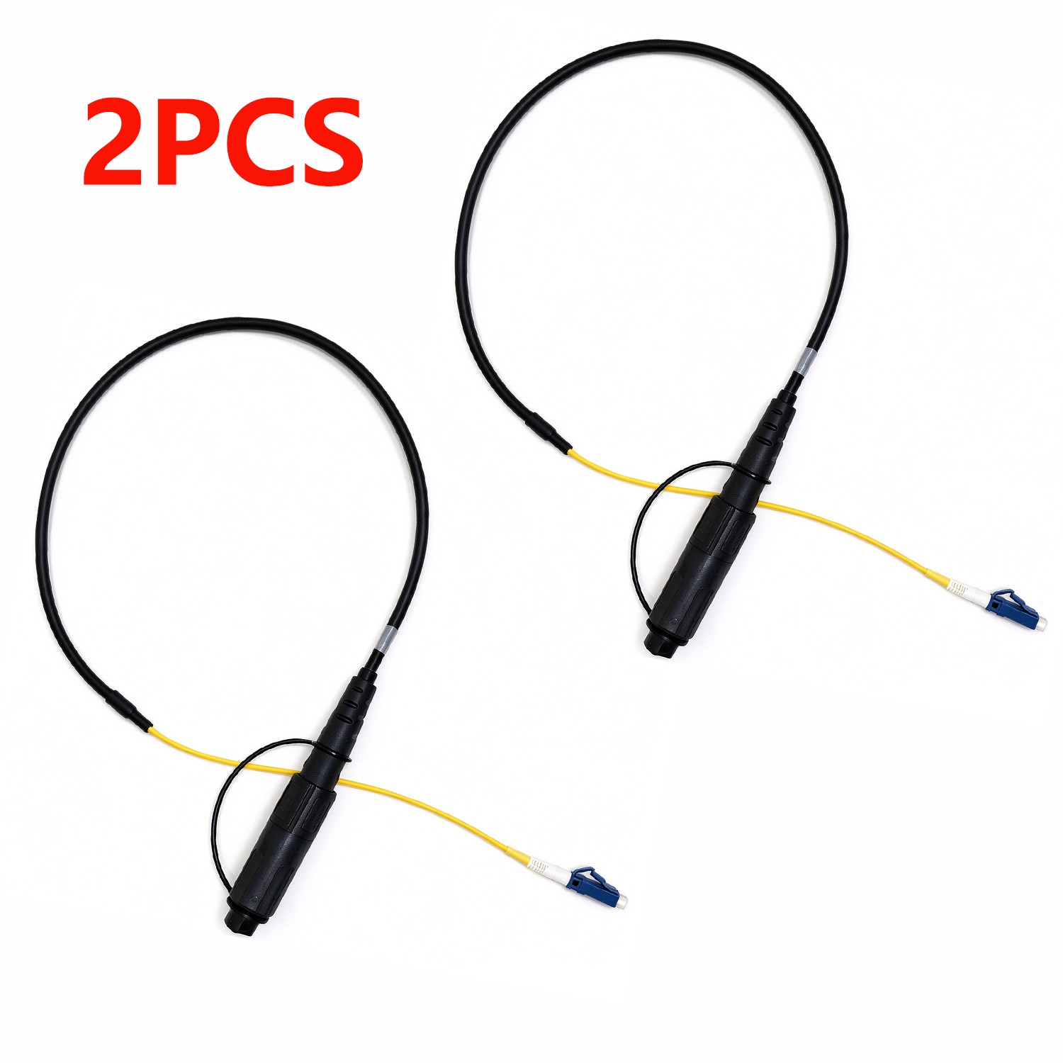 2PCS OptiTap Hardened Male Connector to LC/UPC Test Jumper Singlemode 2 feet