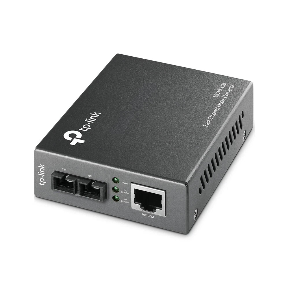 TP-Link MC100CM 10/100Mbps Fast Ethernet Fiber Optic Multi-Mode Media Converter