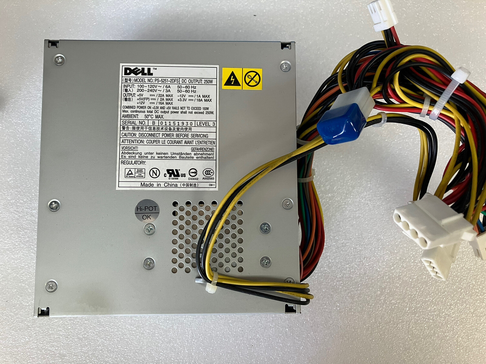 ~ Dell PS-5251-2DFS 250W Power Supply Module PSU 0F0894 F0894 *Tested/Work*