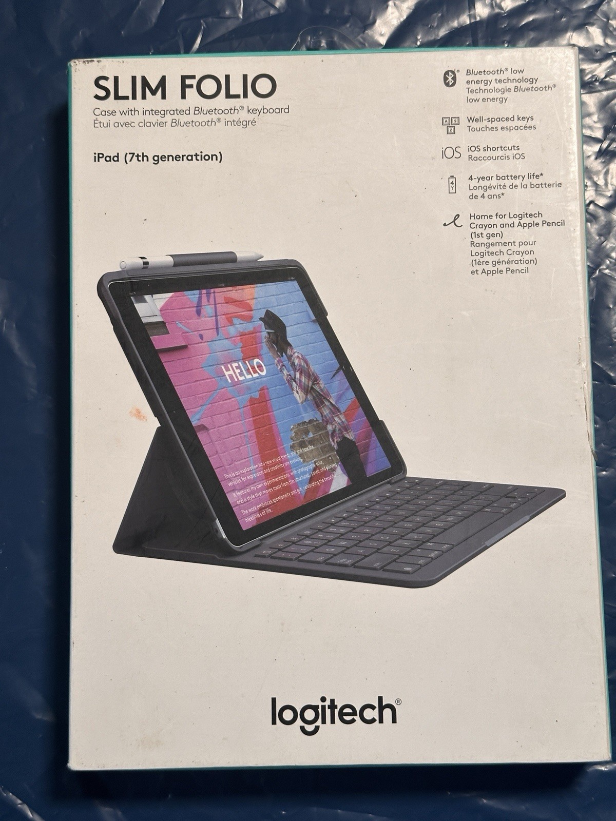 Logitech iPad 7th 8th 9th Gen Keyboard Case Slim Folio - Graphite