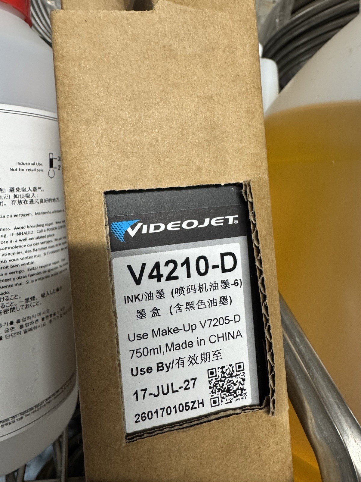VideoJet V4210-D Black Ink Cartridge for CIJ Printer Exp 2028
