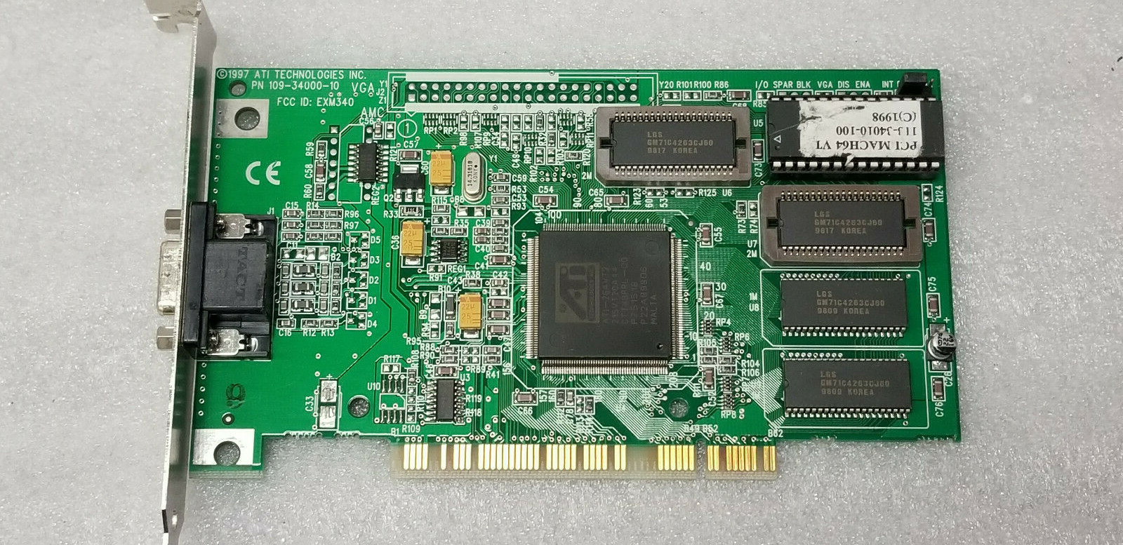 ATI Xpresion MACH 64CT 2MB PCI VGA Video Card for DOS Retro Gaming working #Z51