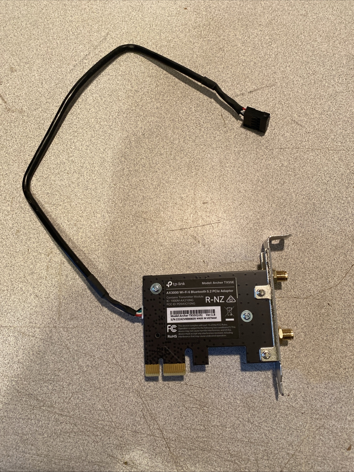 TP Link Archer TX55E AX3000 WiFi 6  Bluetooth 52 PCIe Adapter with Anten G2U