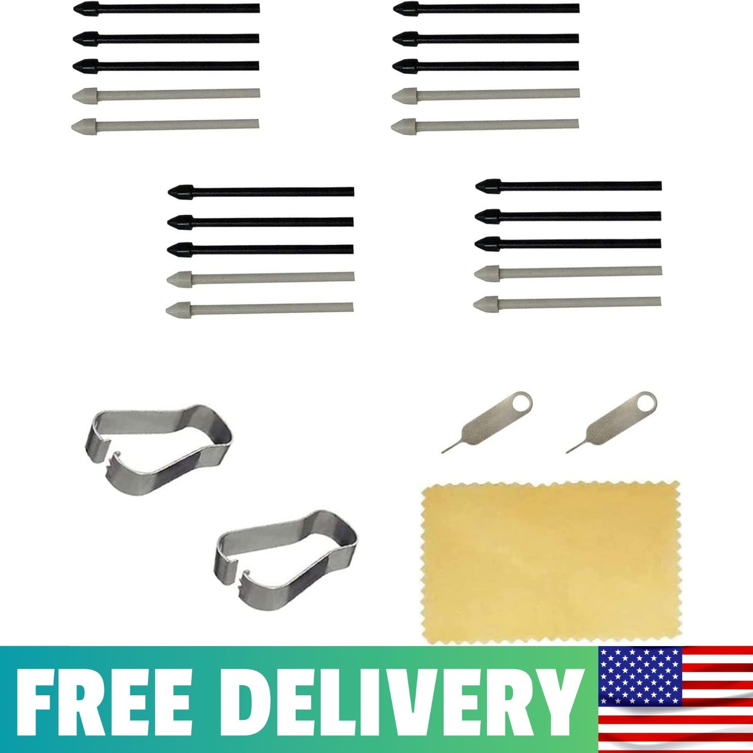 (20pcs Pack) Tab s6 s Pen Nibs Replacement Stylus Tips for Samsung Black/Gray