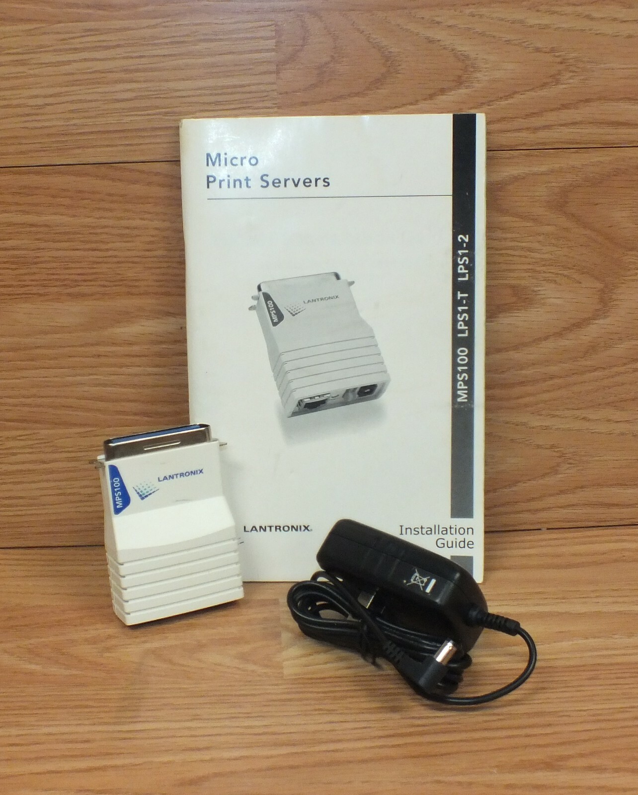 Lantronix (MPS100) 10/100 Ethernet Micro Parallel Port Print Server Bundle