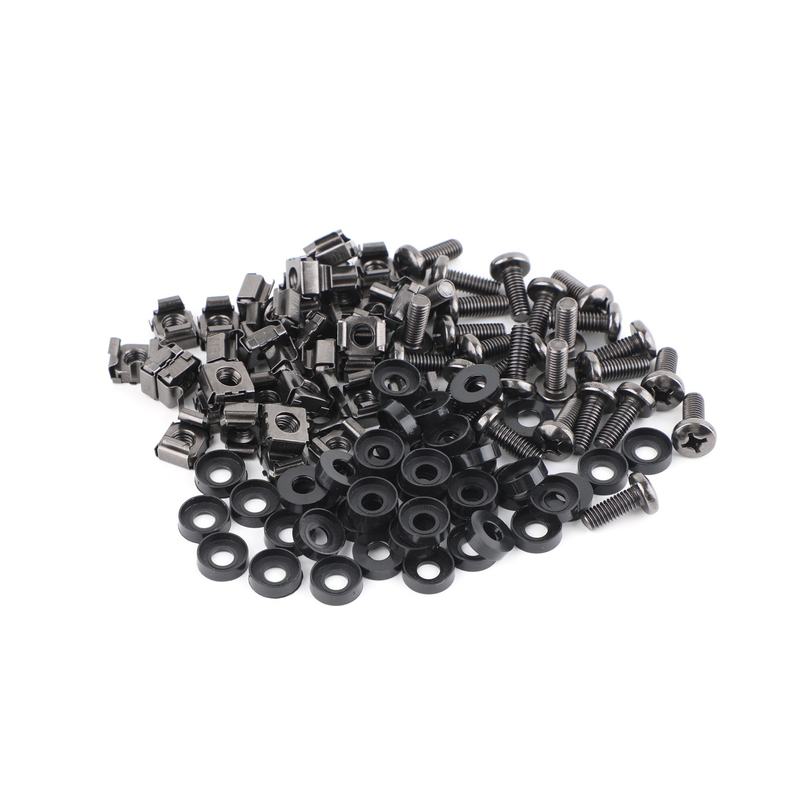 50 Pack M6x16mm Rack Mount Cage Nuts, Screws & Washers for Rack Mount