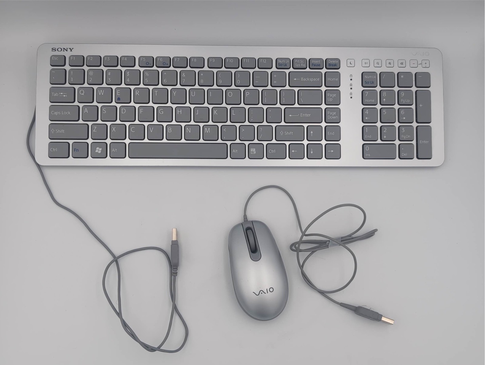 Sony Vaio Silver USB Keyboard VGP-UKB3US and Matching USB Mouse VGP-UMS30