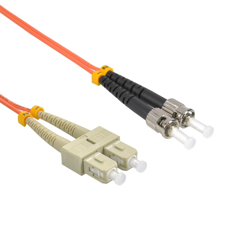 5 Pack of 3m ST/UPC-SC/UPC OM1 Multimode Duplex OFNR 2.0mm Fiber Optic Patch Cab