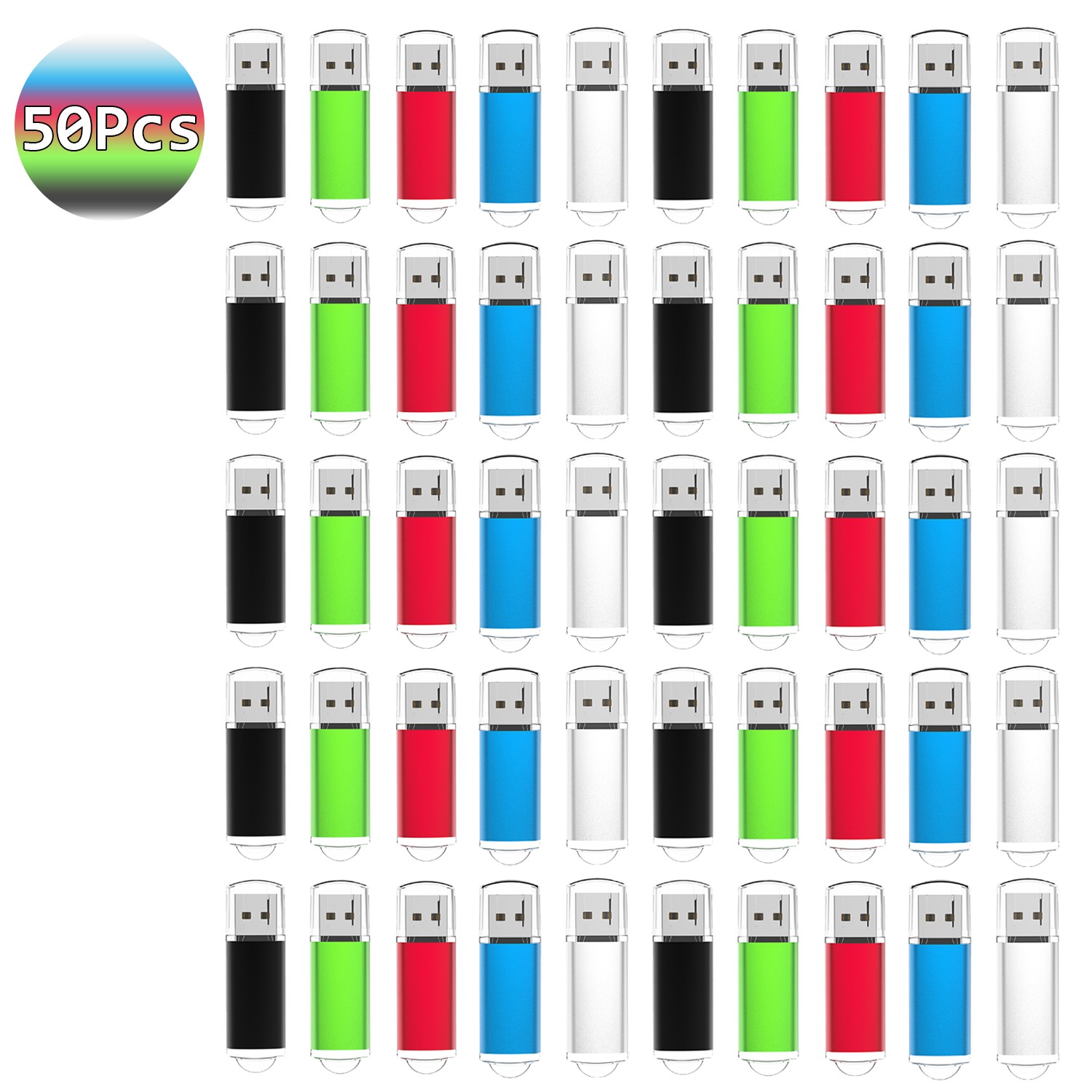 Kootion USB 2.0 50PCS 16GB Metal Rectangle Model USB Flash Drive Memory Stick US