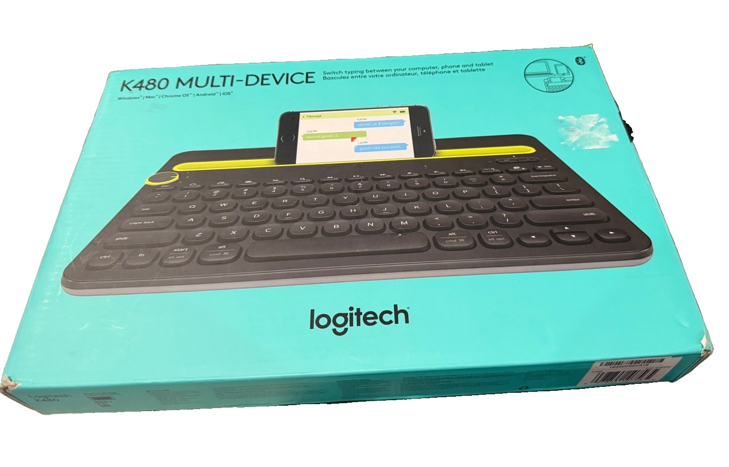 Logitech K480 920-006342 Wireless Keyboard for Multiple Devices New/Open Box