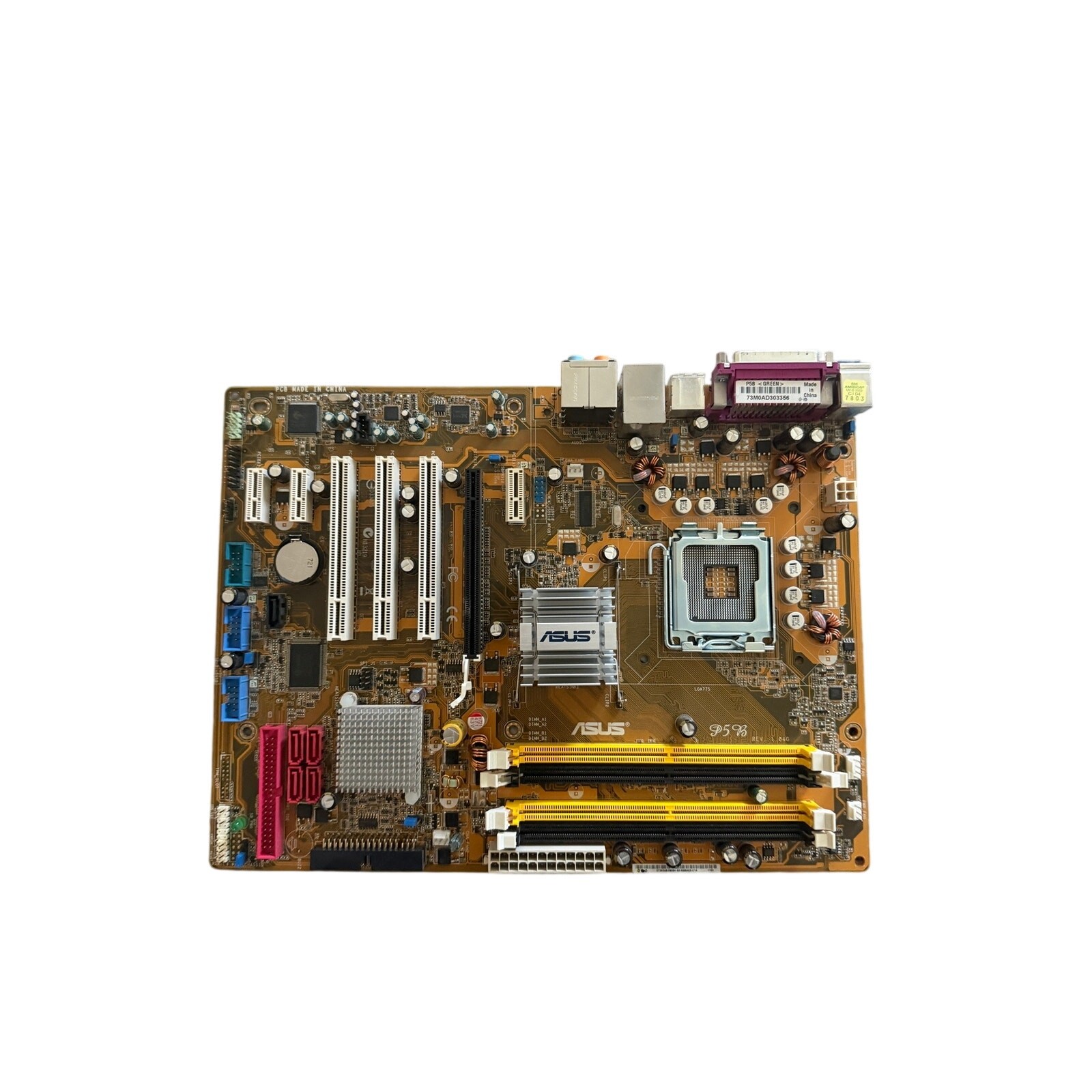 ASUS P5B Green LGA 775 Intel Motherboard DDR2 ATX Vintage PC Untested