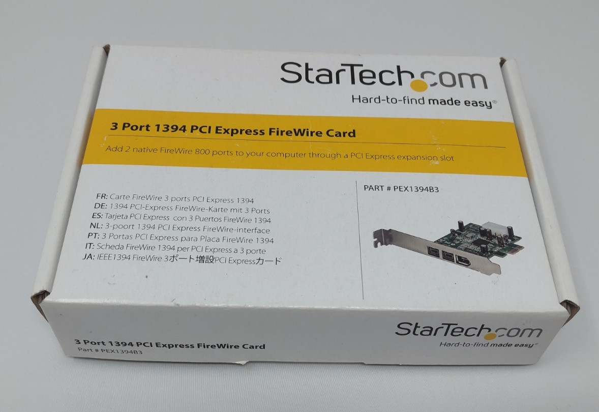 StarTech.com 3-Port 1394 PCI Express FireWire Card - PEX1394B3 - In box w Manual