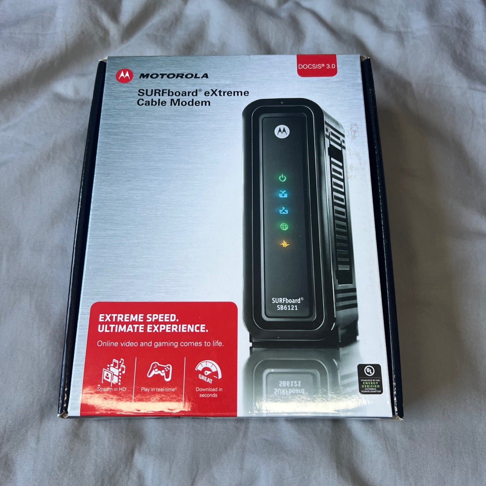 Motorola SURFboard Extreme Cable Modem DOCSIS 30 SB6121 Black Open Box