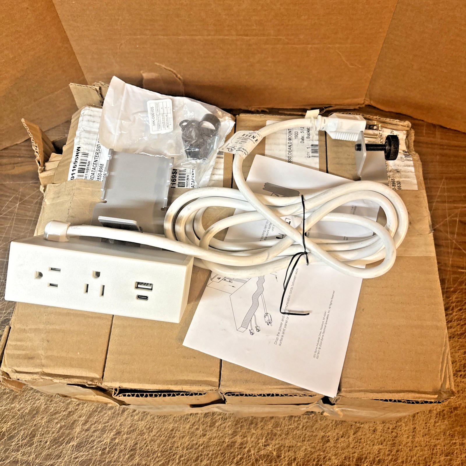 Lot of 4 Byrne Dean Desk Power Modules Recessed Table Grommet BE04315-2DF-D-ZADZ