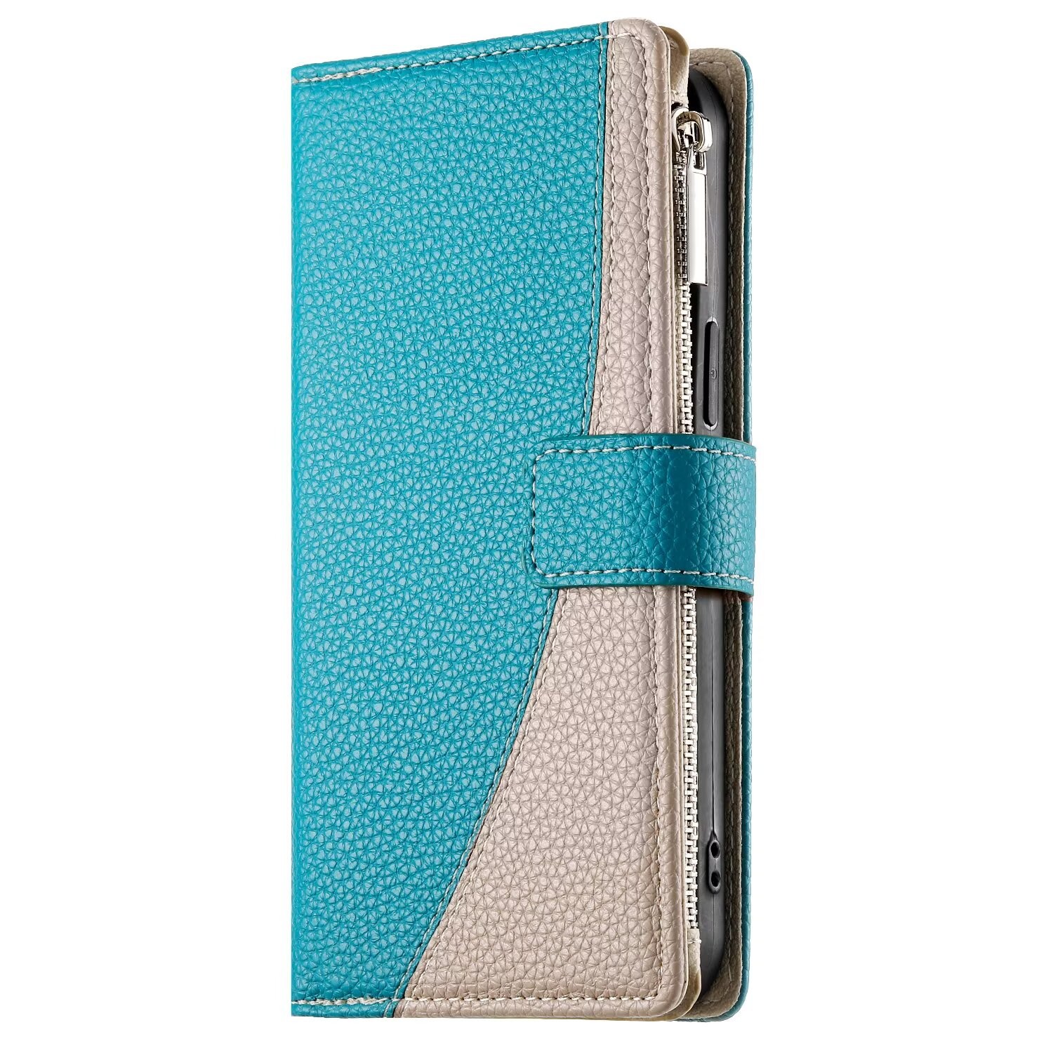 Flip Zip Splice Leather Wallet Cover Case For S26 S25 S24 S23 S22 S20 FE S21