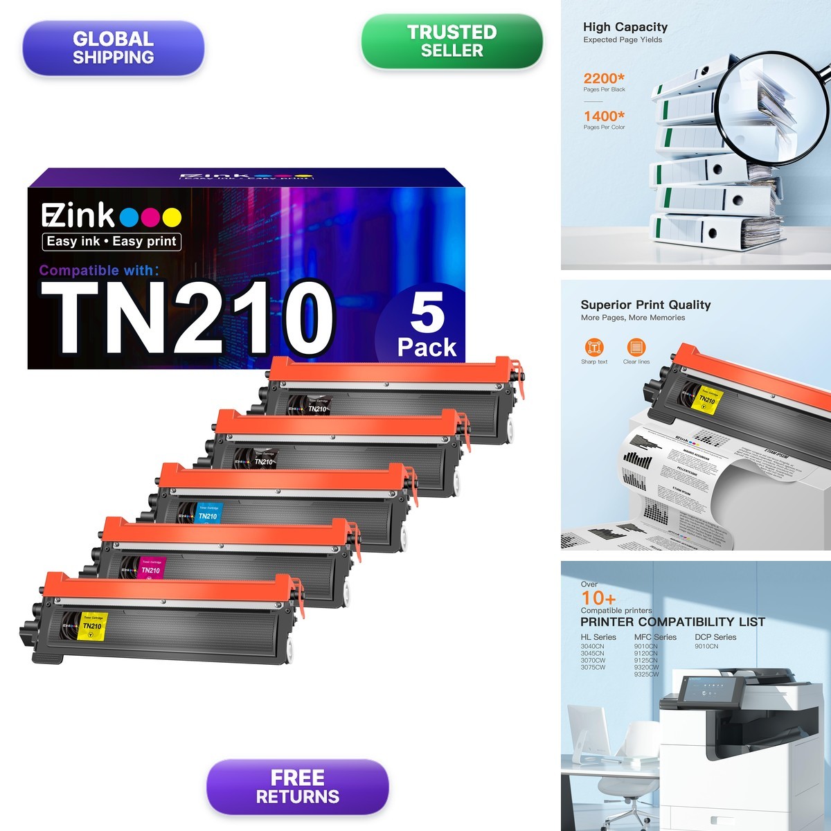 E-Z Ink TN210 Toner Compatible Replacement for Brother HL-3040CN HL-3070CW