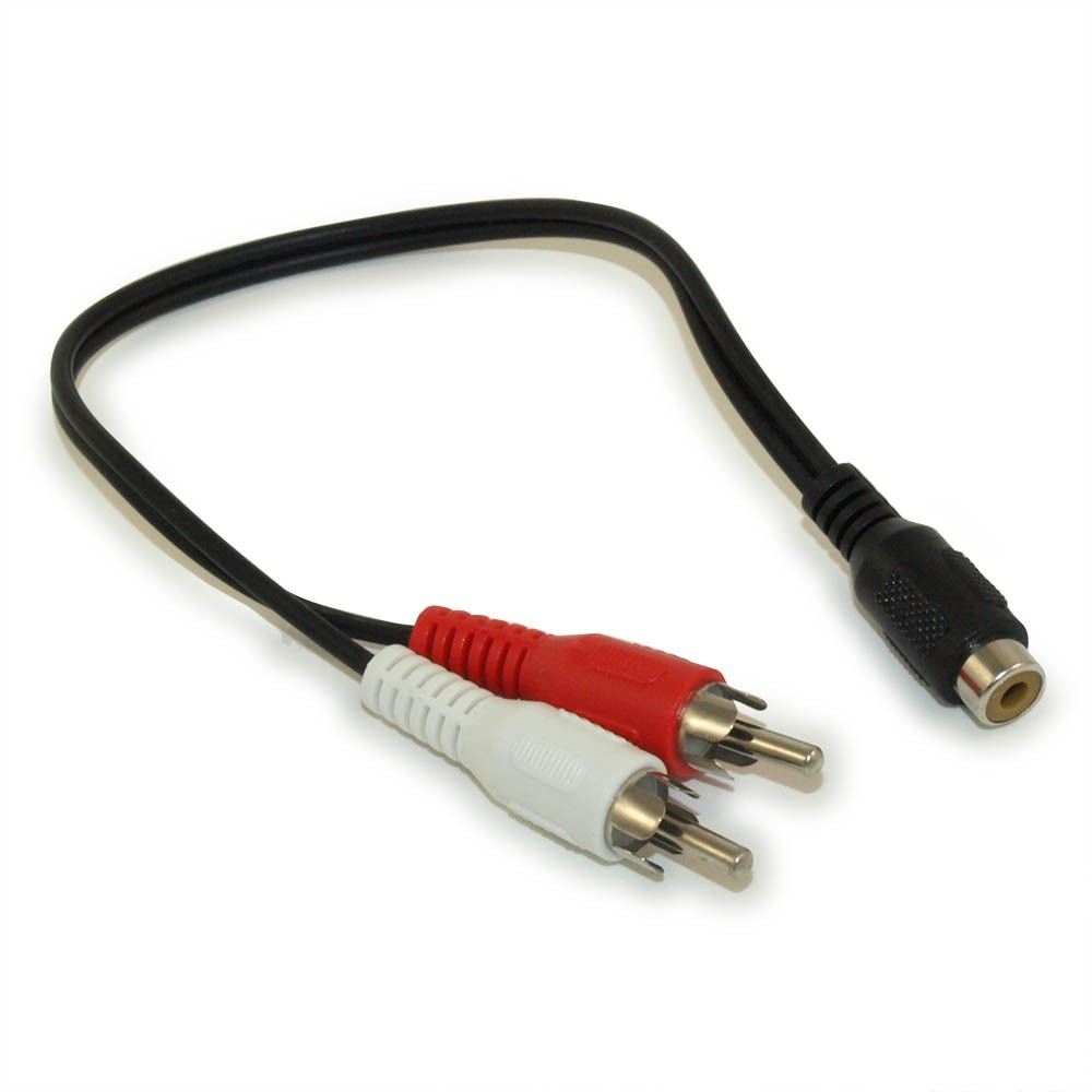6inch RCA Video/Audio Splitter (1 RCA Female to 2 RCA Male) Y Cable