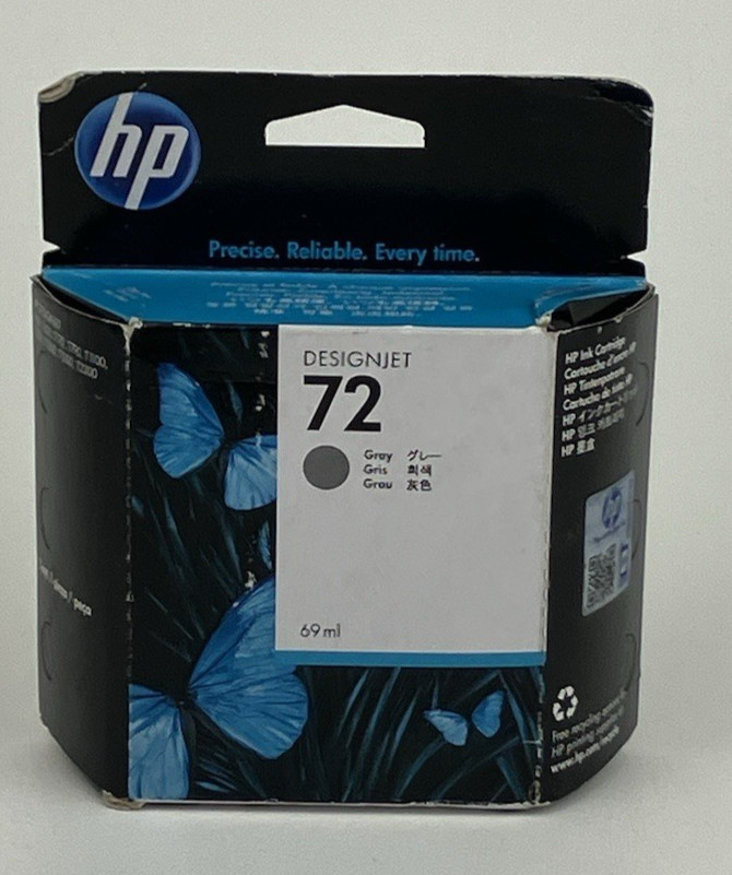HP Design Jet 72 C9401A Color Gray 69ml Printer Ink Cartridge Exp2016