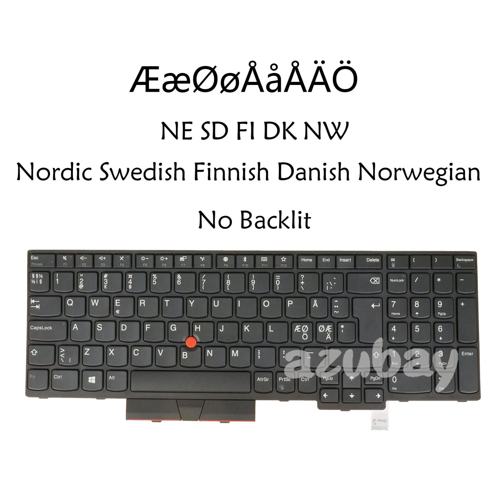 Nordic /BG Bulgarian Laptop Keyboard For Lenovo Thinkpad T570 T580 P51s P52s ÆØÅ